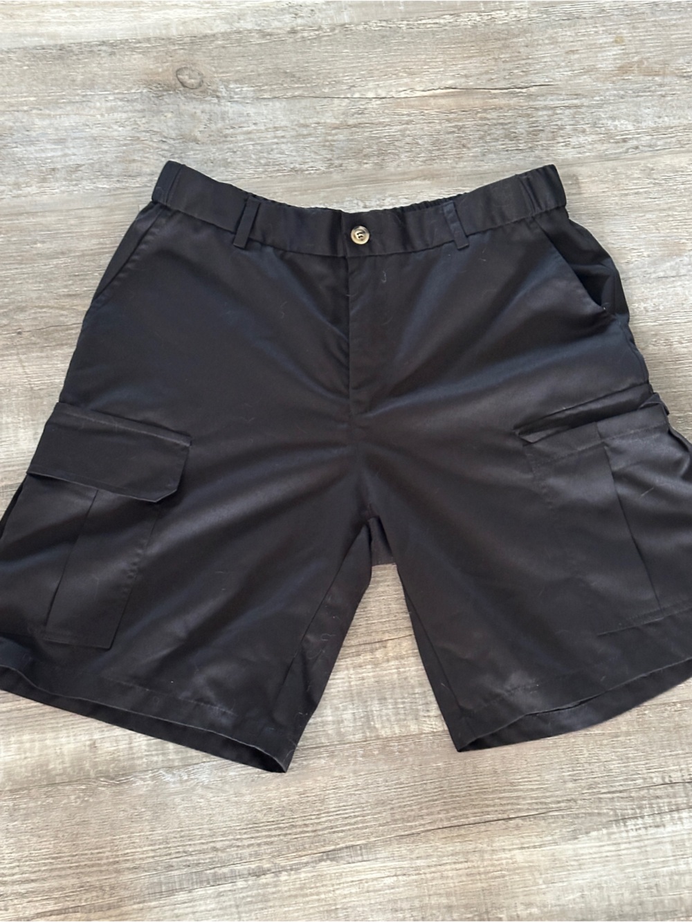 Black High-Waist Cargo Shorts